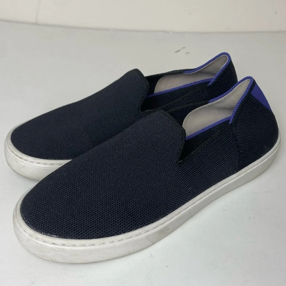 Rothy's The Original Slip On Knit Sneaker Black Washable Sustainable 6.5